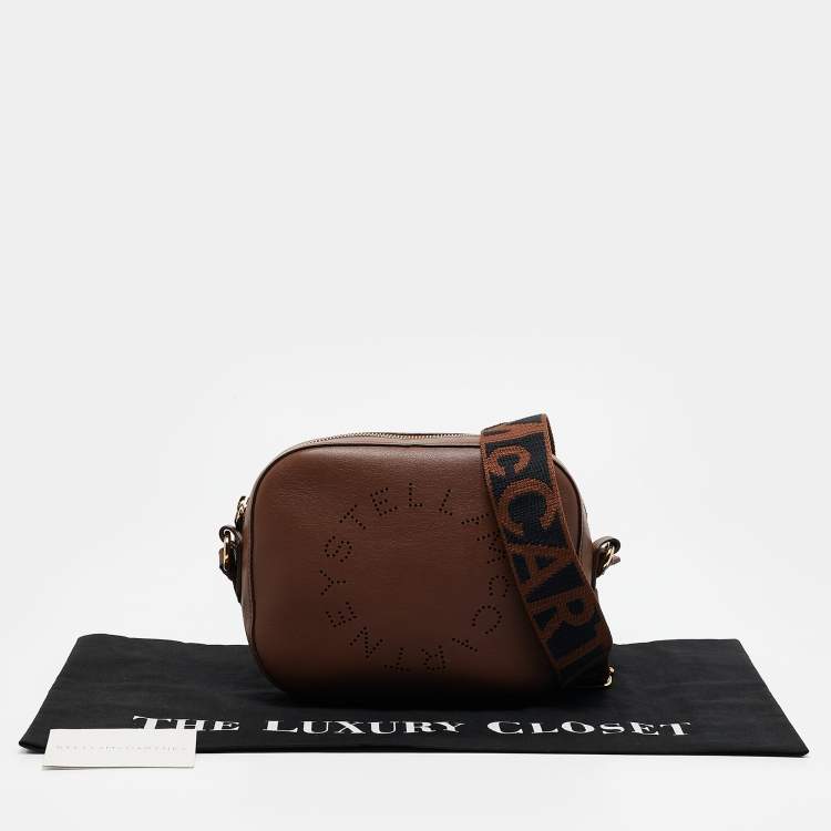 Pre Owned Stella McCartney Brown Faux Leather Small Logo Camera Crossbody Bag