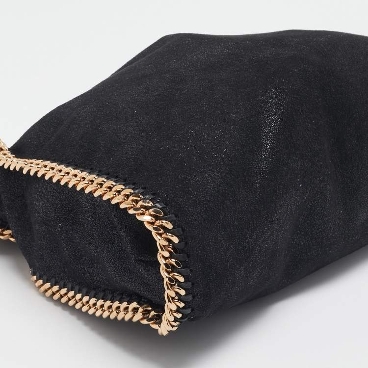 Pre Owned Stella McCartney Black Faux Suede Small Falabella Tote