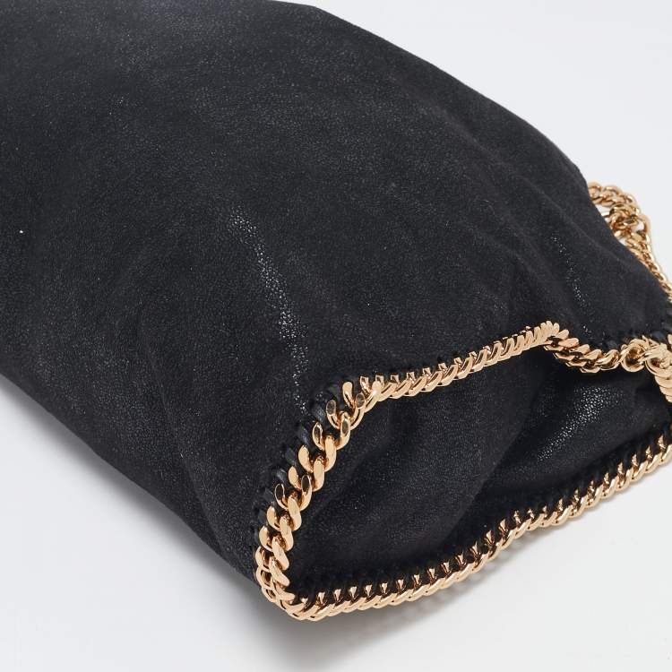 Pre Owned Stella McCartney Black Faux Suede Small Falabella Tote