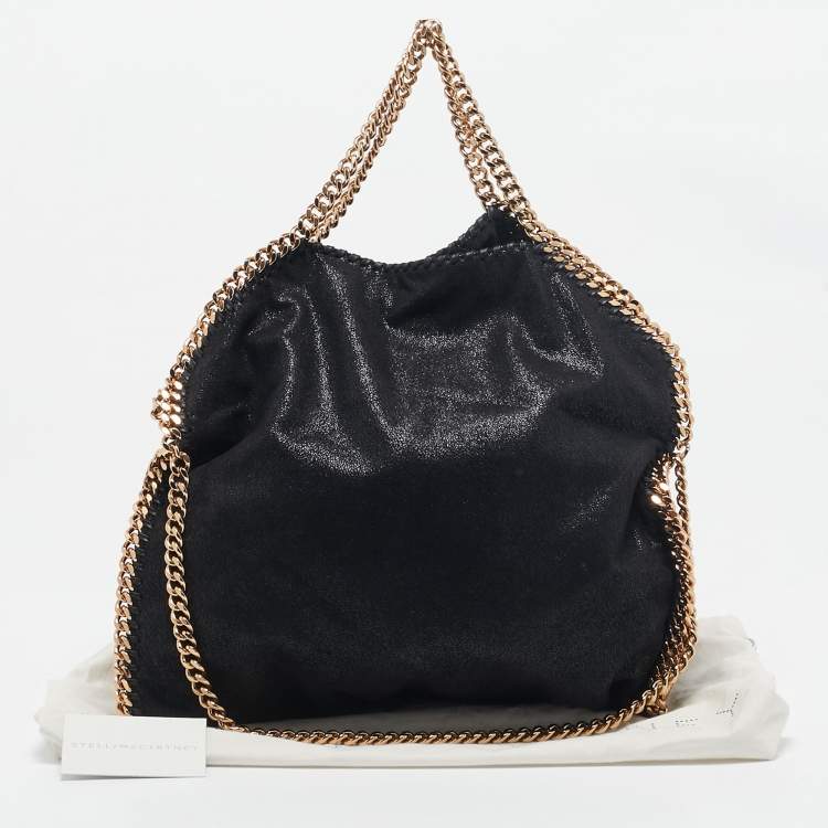 Pre Owned Stella McCartney Black Faux Suede Small Falabella Tote