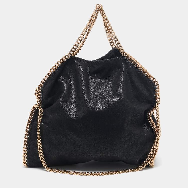 Pre Owned Stella McCartney Black Faux Suede Small Falabella Tote