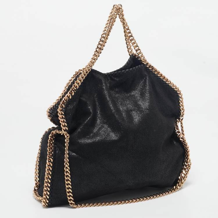 Pre Owned Stella McCartney Black Faux Suede Small Falabella Tote