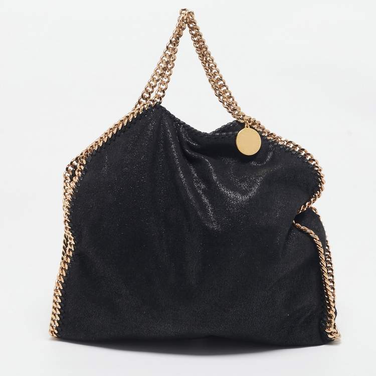 Pre Owned Stella McCartney Black Faux Suede Small Falabella Tote