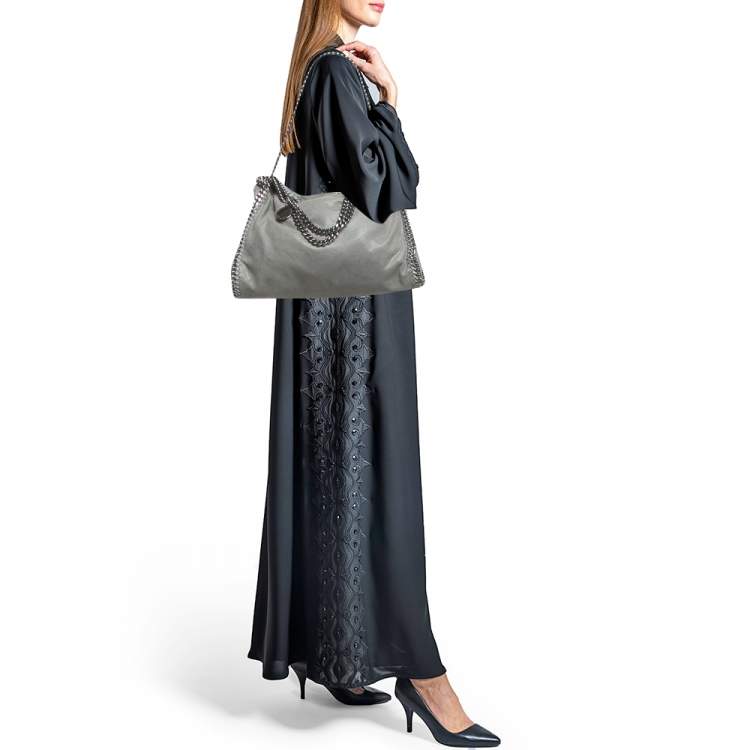 Pre Owned Stella McCartney Grey Faux Suede Small Falabella Tote
