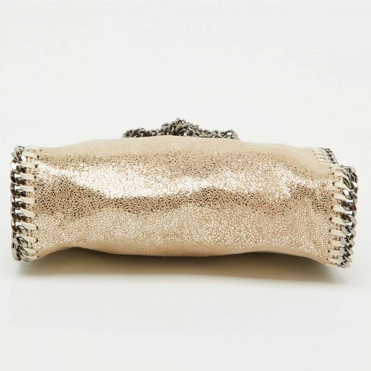 Pre Owned Stella McCartney Gold Faux Suede Tiny Falabella Tote 