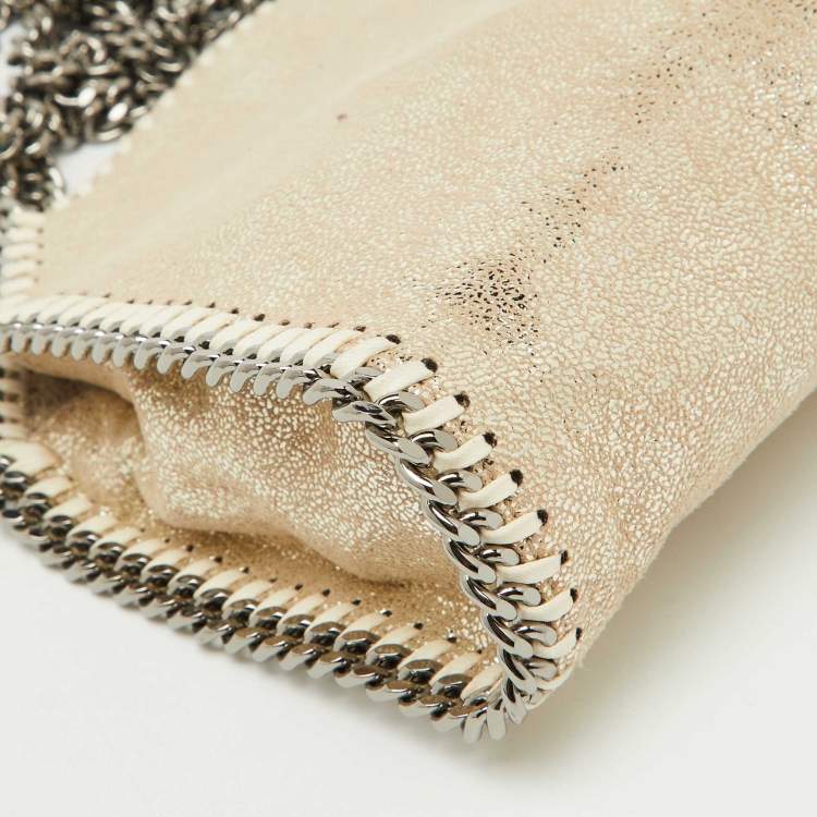 Pre Owned Stella McCartney Gold Faux Suede Tiny Falabella Tote 