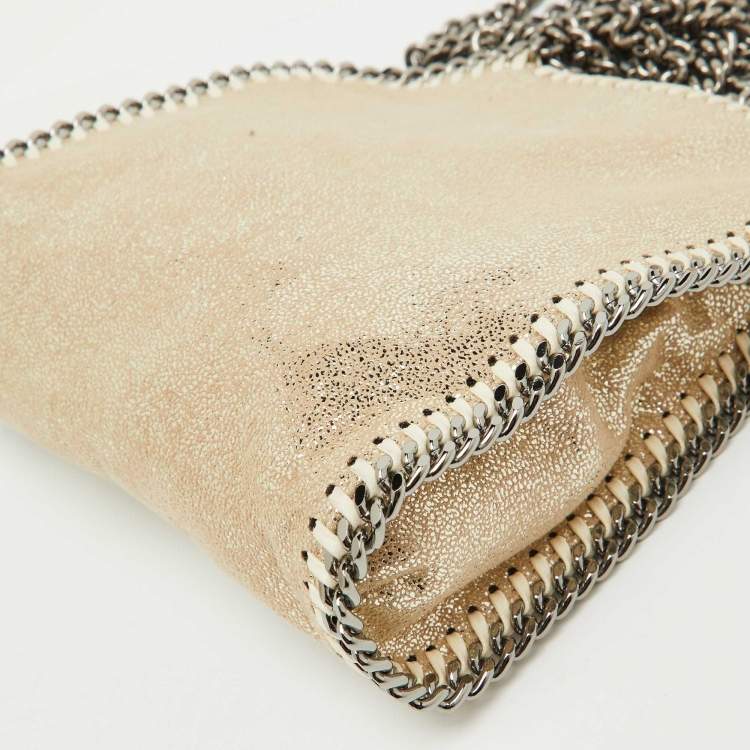 Pre Owned Stella McCartney Gold Faux Suede Tiny Falabella Tote 