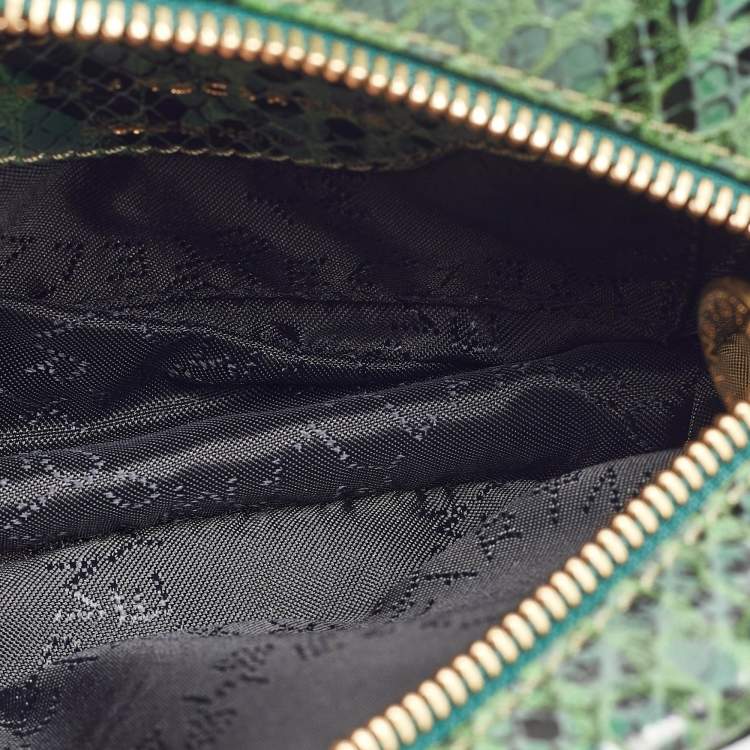 Pre Owned Stella McCartney Green Lizard and Python Embossed Leather Waverly Small Crossbody Bag
