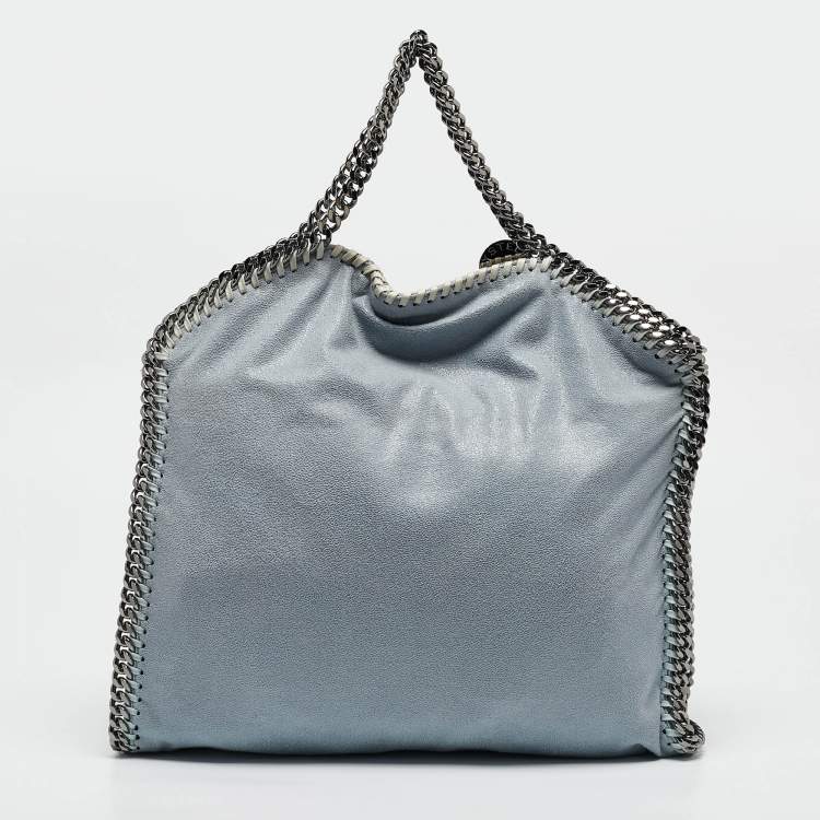 Pre Owned Stella McCartney Light Blue Faux Suede Small Falabella Tote