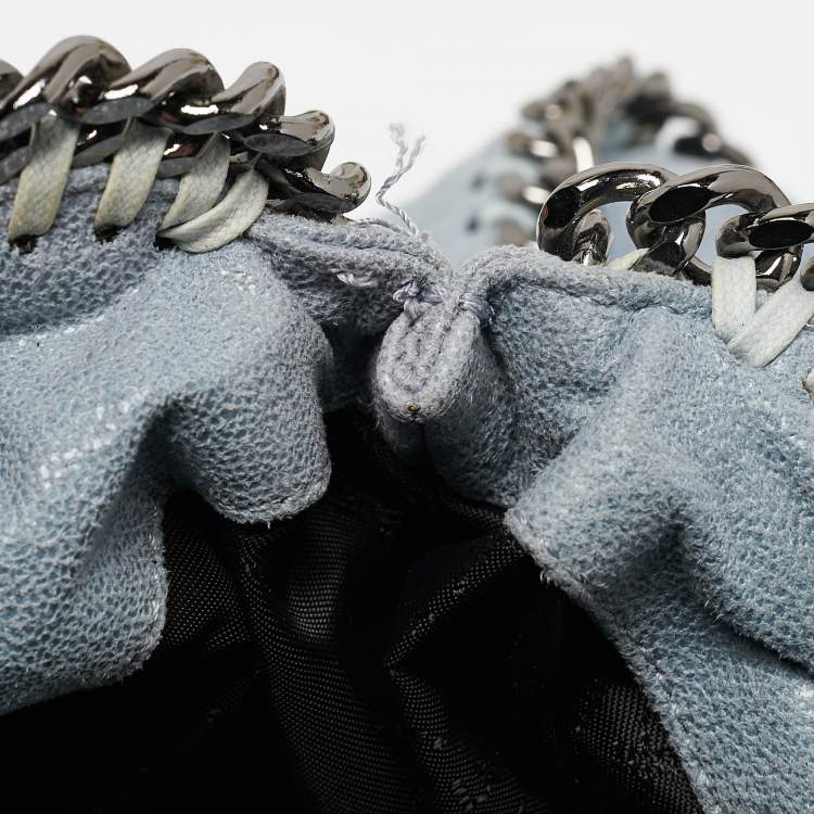 Pre Owned Stella McCartney Light Blue Faux Suede Small Falabella Tote