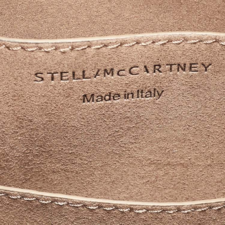 Pre Owned Stella McCartney Light Grey Faux Leather Medium Braided Handle Hobo
