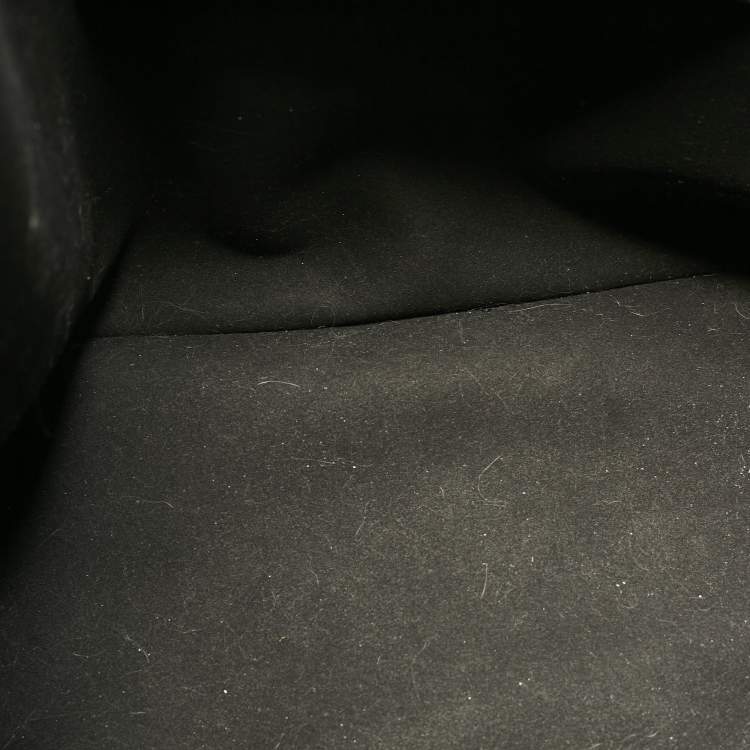 Pre Owned Stella McCartney Black Faux Leather Whipstitch Frayme Shopper Tote