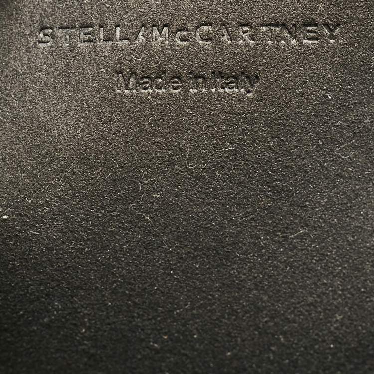 Pre Owned Stella McCartney Black Faux Leather Whipstitch Frayme Shopper Tote