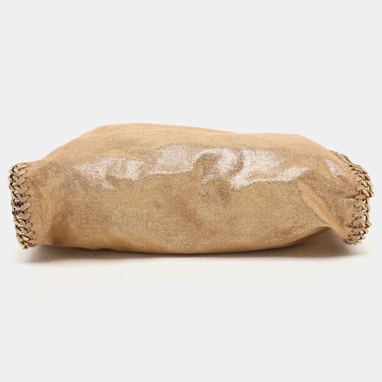 Pre Owned Stella McCartney Gold Faux Suede Small Falabella Tote