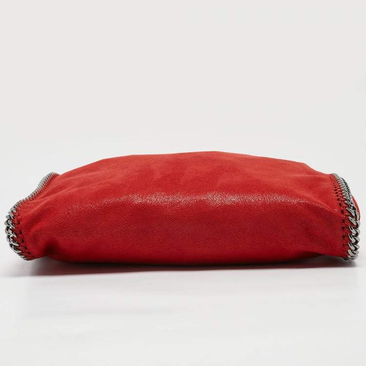 Pre Owned Stella McCartney Red Faux Suede Small Falabella Tote