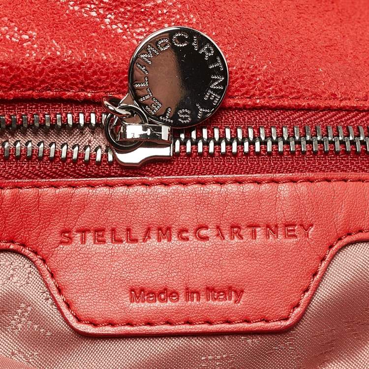 Pre Owned Stella McCartney Red Faux Suede Small Falabella Tote