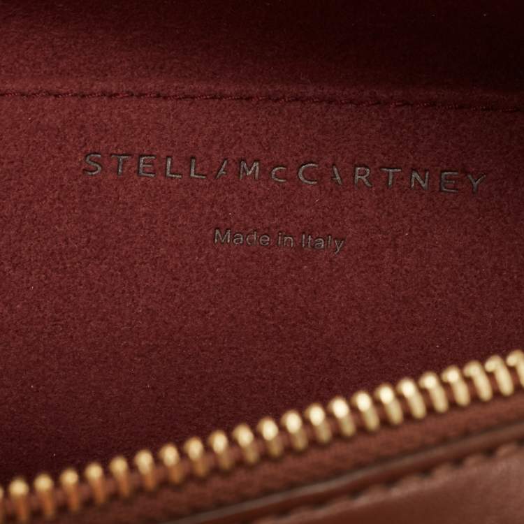 Pre Owned Stella McCartney Brown Faux Leather Small Logo Camera Crossbody Bag