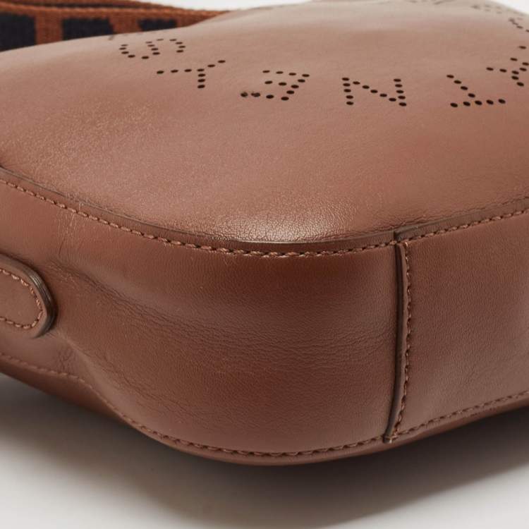 Pre Owned Stella McCartney Brown Faux Leather Small Logo Camera Crossbody Bag
