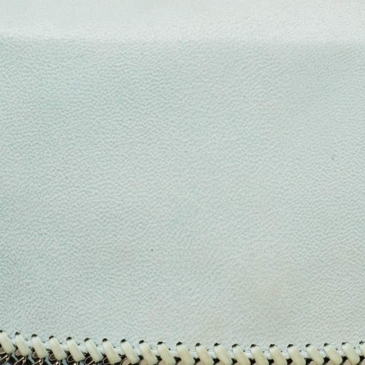 Pre Owned Stella McCartney Mint Green Faux Suede Falabella Foldover Clutch