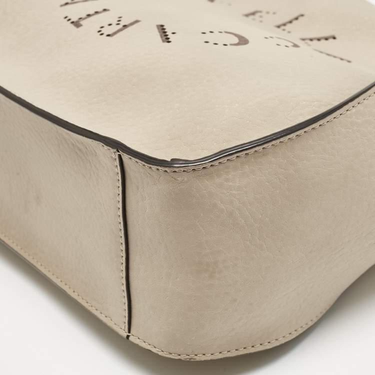 Pre Owned Stella McCartney Beige Faux Leather Logo Crossbody Bag
