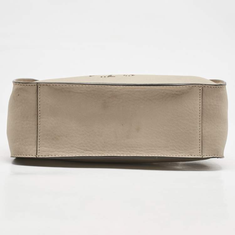 Pre Owned Stella McCartney Beige Faux Leather Logo Crossbody Bag