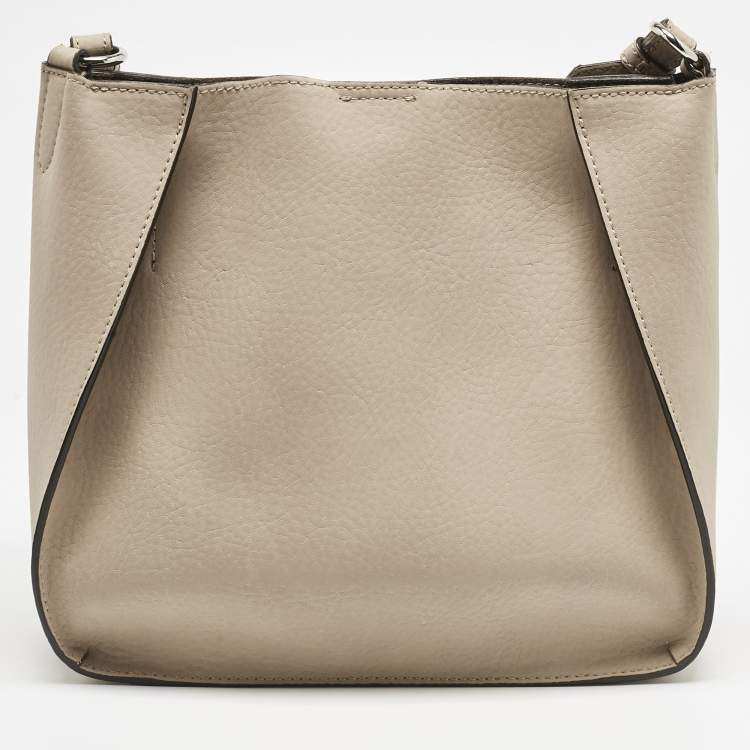 Pre Owned Stella McCartney Beige Faux Leather Logo Crossbody Bag