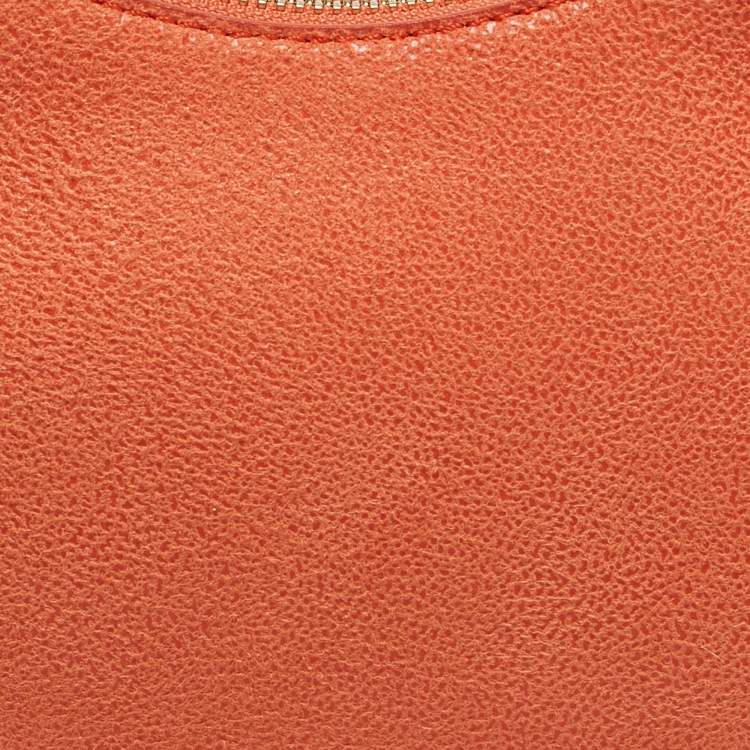 Pre Owned Stella McCartney Orange Faux Suede Mini Zip Falabella Shoulder Bag