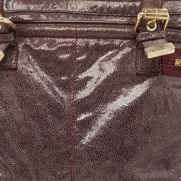 Pre Owned Stella McCartney Purple Faux Leather Appaloosa Tote
