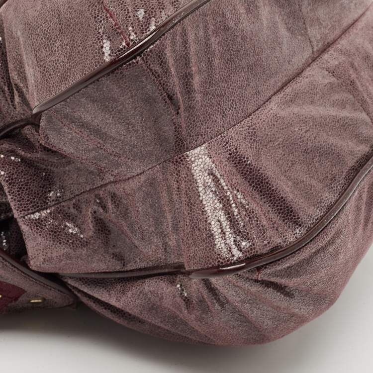 Pre Owned Stella McCartney Purple Faux Leather Appaloosa Tote
