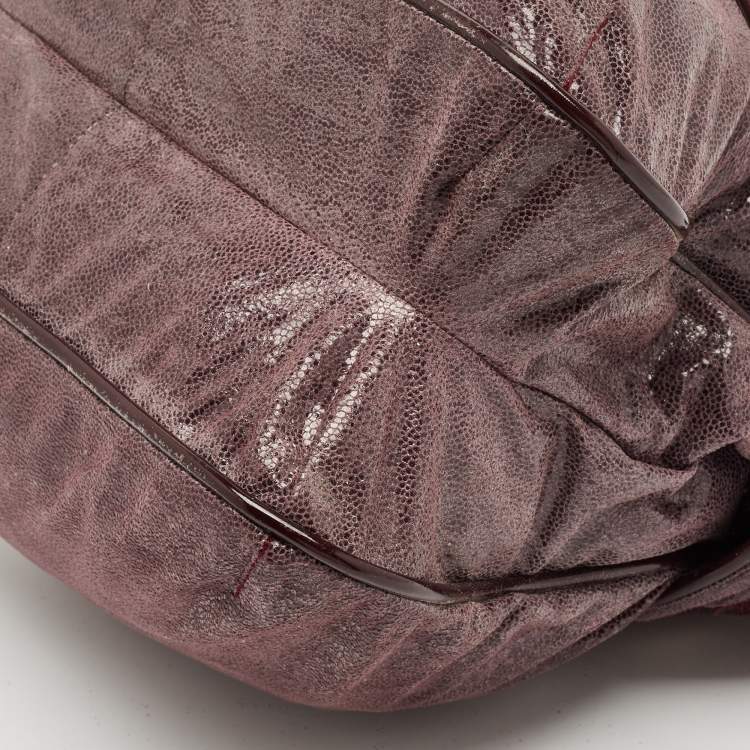 Pre Owned Stella McCartney Purple Faux Leather Appaloosa Tote