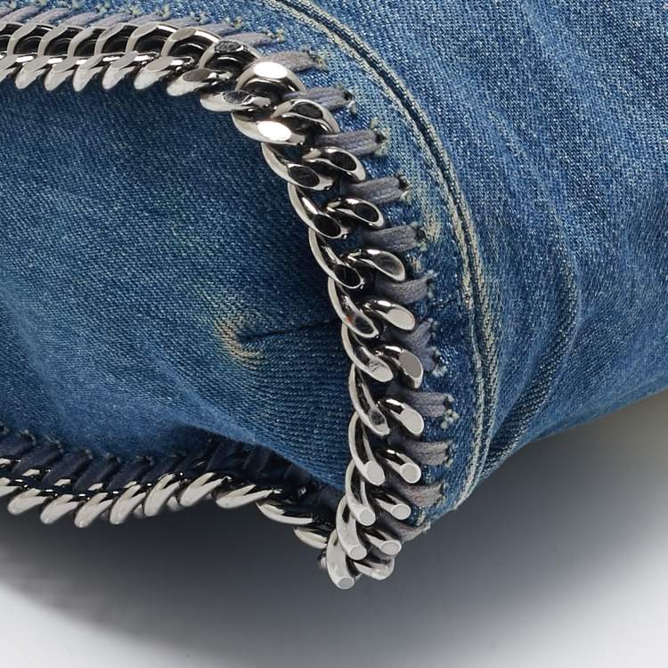 Pre Owned Stella McCartney Blue Denim Small Falabella Tote