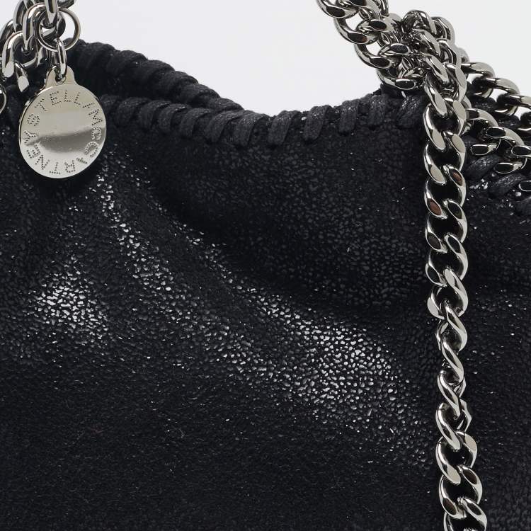 Pre Owned Stella McCartney Black Faux Suede Tiny Falabella Tote
