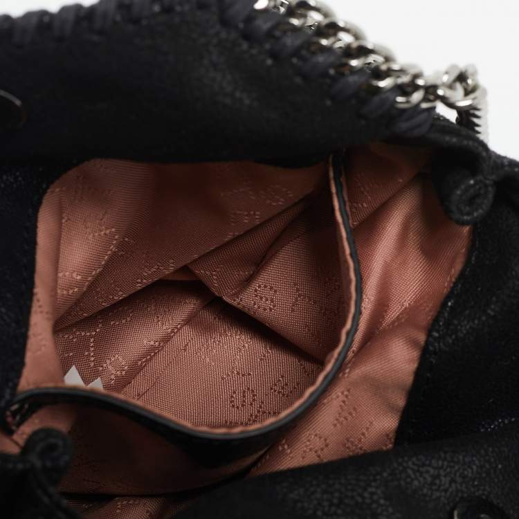 Pre Owned Stella McCartney Black Faux Suede Tiny Falabella Tote