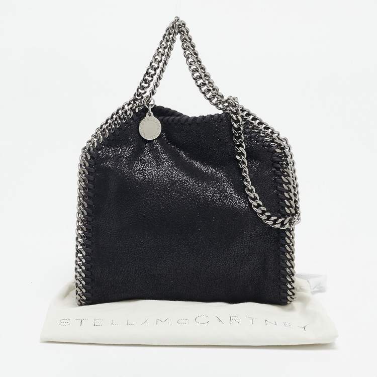 Pre Owned Stella McCartney Black Faux Suede Tiny Falabella Tote
