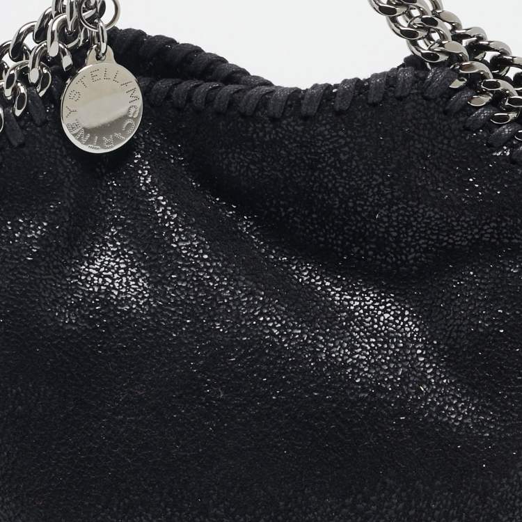 Pre Owned Stella McCartney Black Faux Suede Tiny Falabella Tote