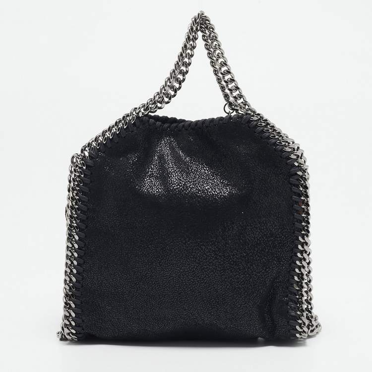 Pre Owned Stella McCartney Black Faux Suede Tiny Falabella Tote