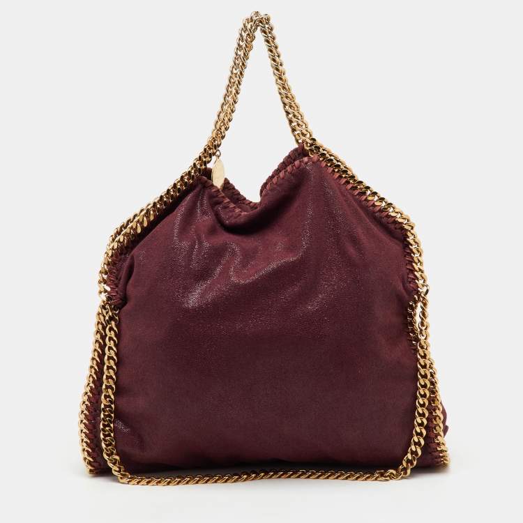 Pre Owned Stella McCartney Burgundy Faux Suede Small Falabella Tote