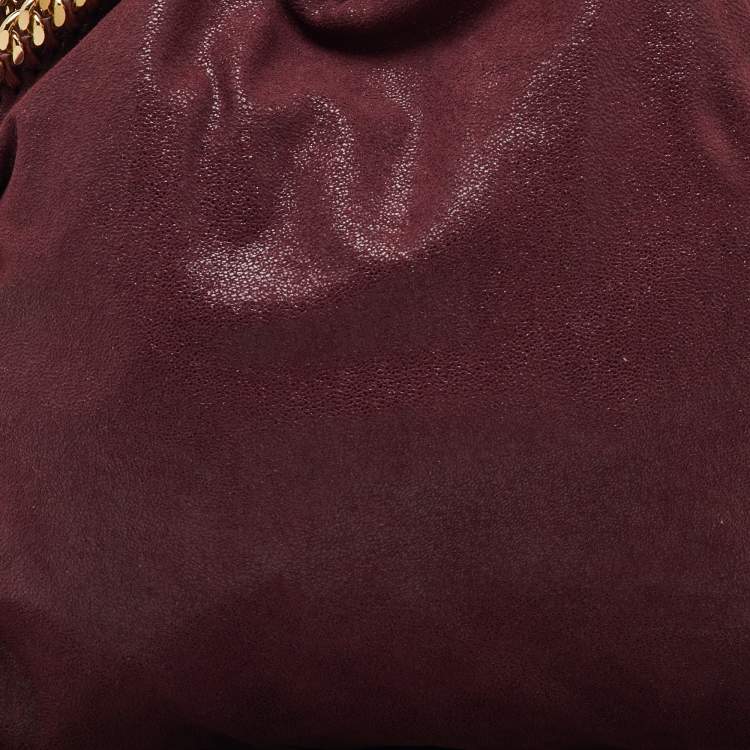 Pre Owned Stella McCartney Burgundy Faux Suede Small Falabella Tote