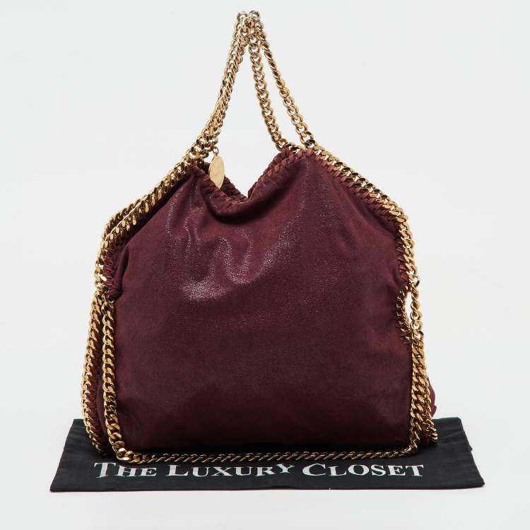 Pre Owned Stella McCartney Burgundy Faux Suede Small Falabella Tote