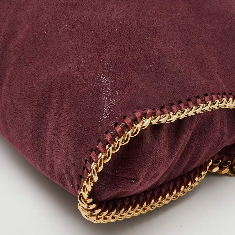 Pre Owned Stella McCartney Burgundy Faux Suede Small Falabella Tote
