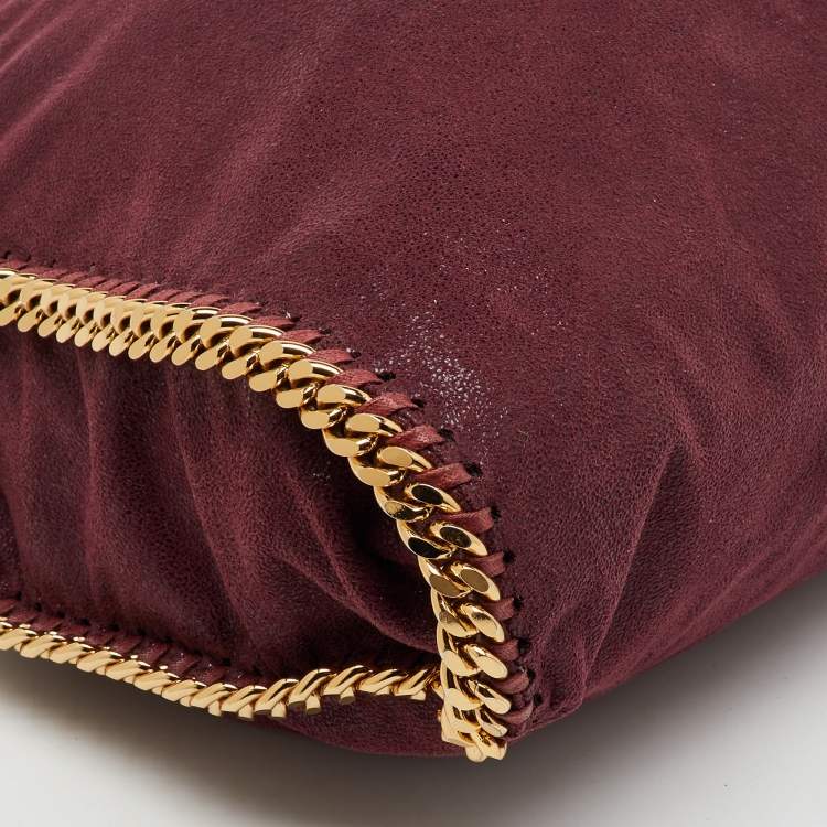 Pre Owned Stella McCartney Burgundy Faux Suede Small Falabella Tote