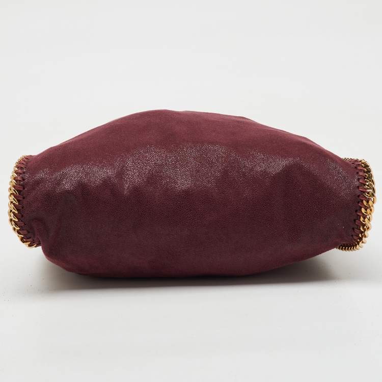 Pre Owned Stella McCartney Burgundy Faux Suede Small Falabella Tote