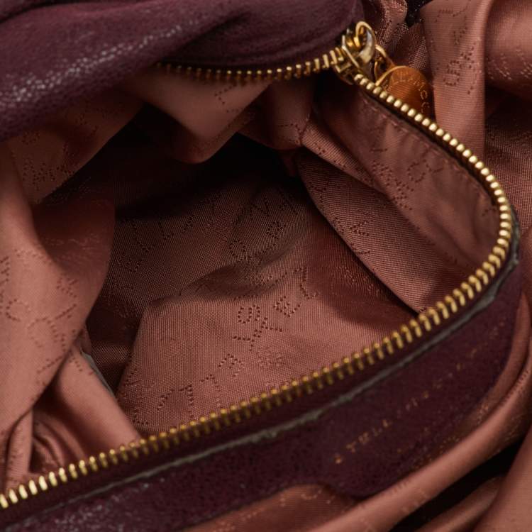 Pre Owned Stella McCartney Burgundy Faux Suede Small Falabella Tote