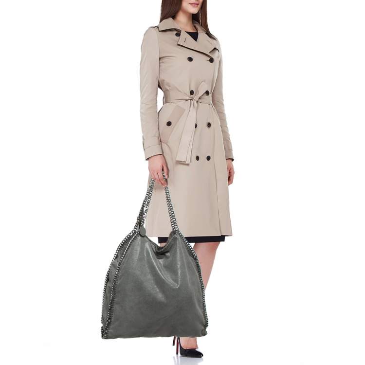 Pre Owned Stella McCartney Grey Faux Suede Large Falabella Tote
