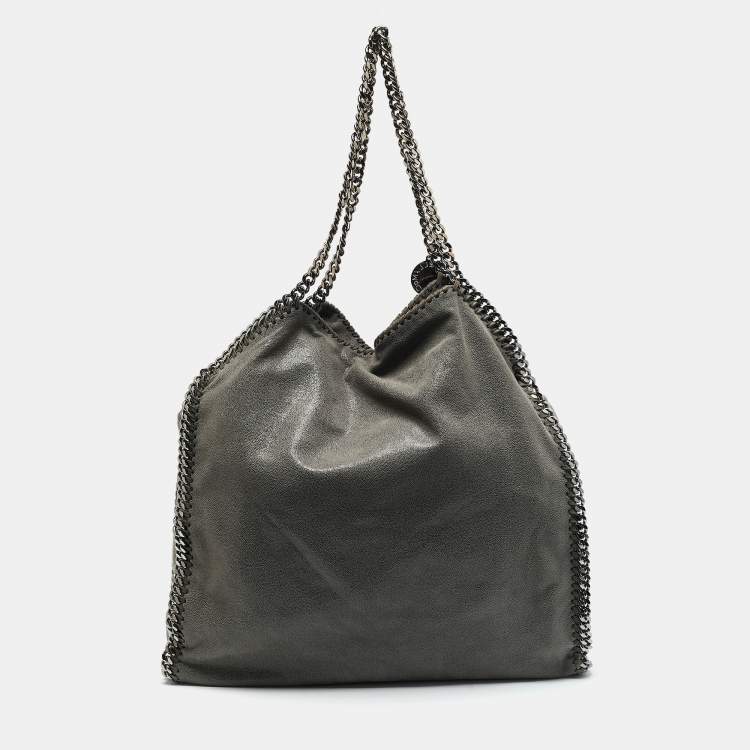 Pre Owned Stella McCartney Grey Faux Suede Large Falabella Tote