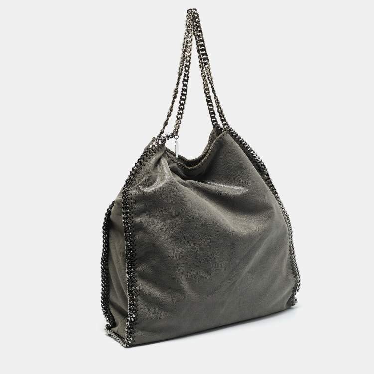 Pre Owned Stella McCartney Grey Faux Suede Large Falabella Tote
