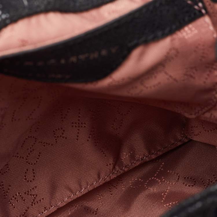 Pre Owned Stella McCartney Black Quilted Faux Leather Mini Falabella Backpack