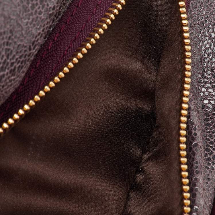 Pre Owned Stella McCartney Burgundy Faux Leather Zipper Detail Fold Over Clutch