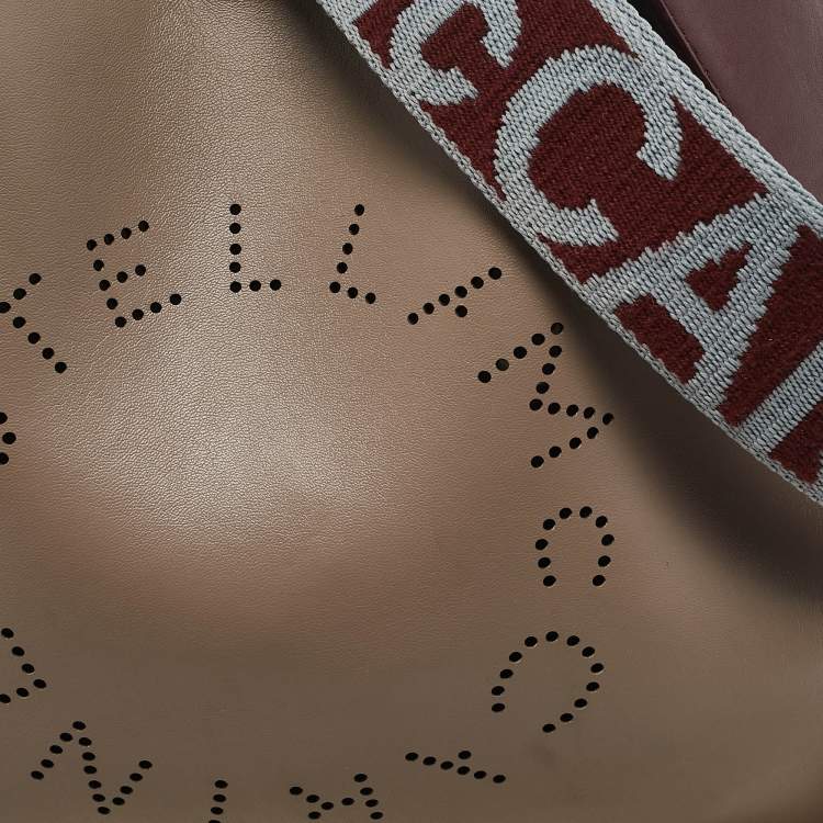 مملوكة مسبقًا Stella McCartney Burgundy/Beige Faux Leather Mini Logo Crossbody Bag