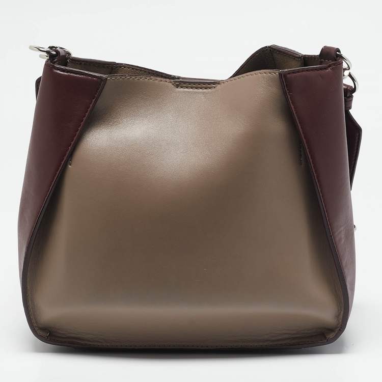 مملوكة مسبقًا Stella McCartney Burgundy/Beige Faux Leather Mini Logo Crossbody Bag